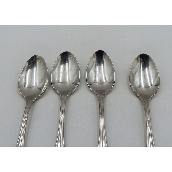 Oneida DOVER Teaspoons Heirloom Cube Stainless Flatware Glossy 6 Inch Set 4 - Picture 3 of 10